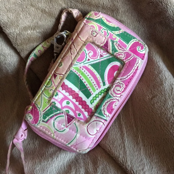 Vera Bradley wristlet wallet. Pretty pink print. - Picture 1 of 3